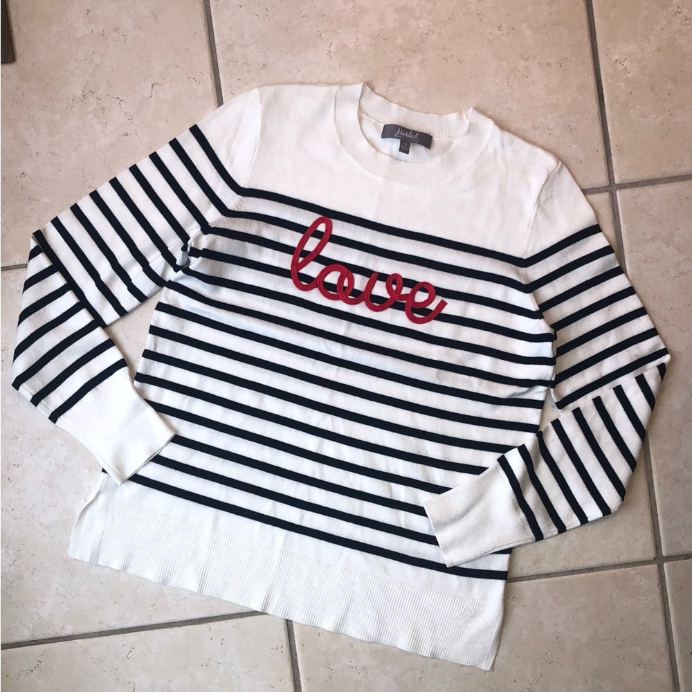Marled Stripe LOVE Sweater
